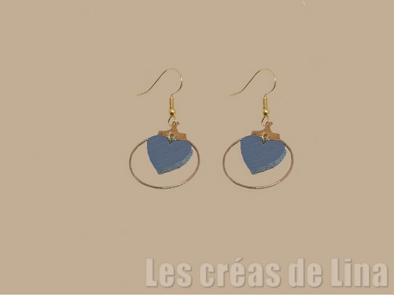 Créoles coeur cuir